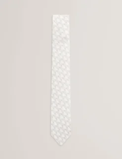 Seidenkrawatte mit Retro-Geometrie-Print