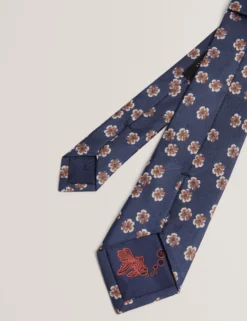 Seidenkrawatte mit verstreutem Blumenmuster