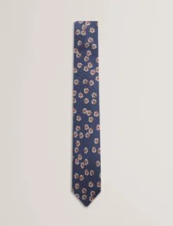 Seidenkrawatte mit verstreutem Blumenmuster