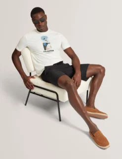 Shorts mit Waffelstruktur und geradem Bein