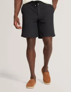 Shorts mit Waffelstruktur und geradem Bein