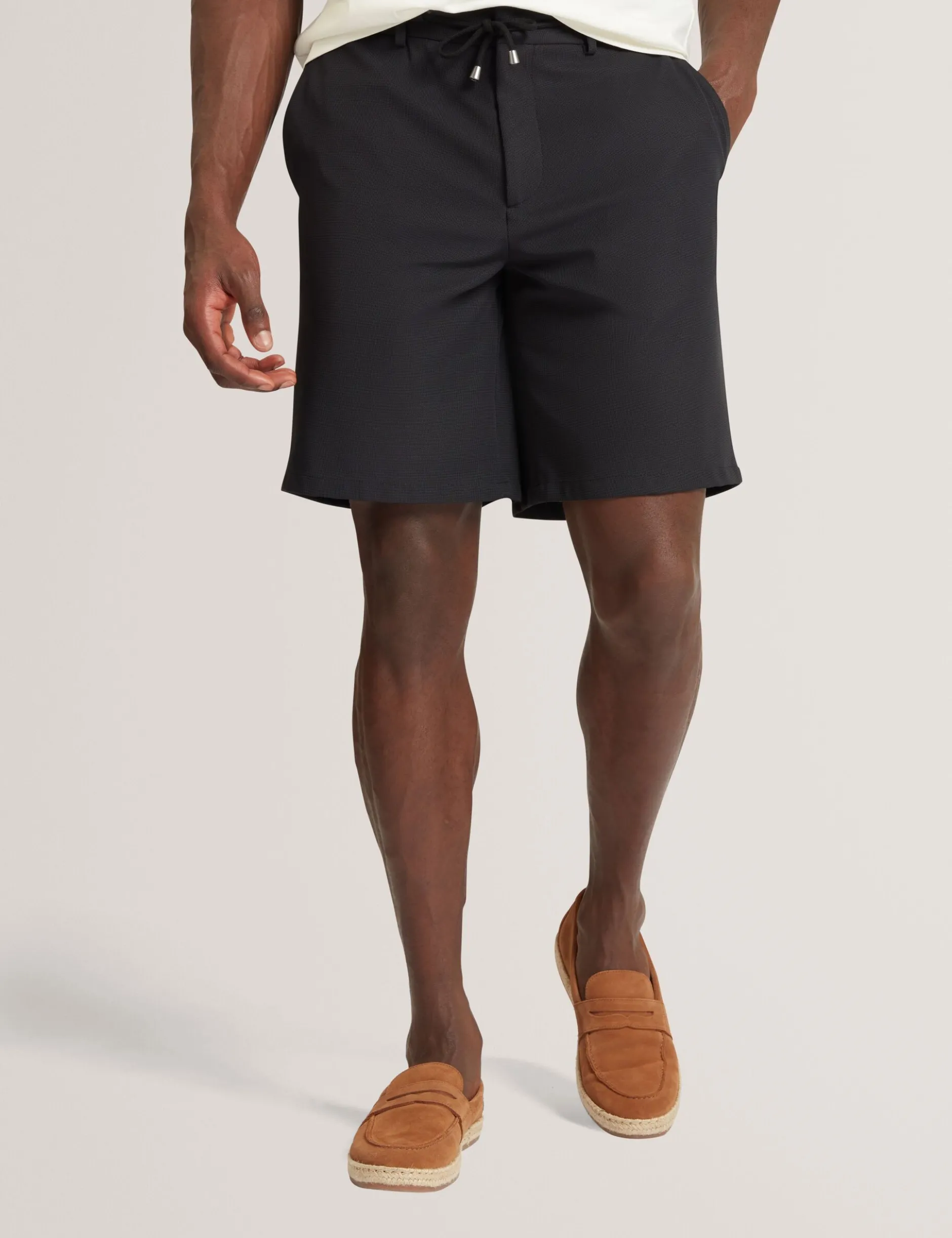 Shorts mit Waffelstruktur und geradem Bein
