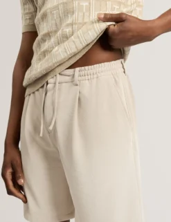 Shorts mit Waffelstruktur und geradem Bein