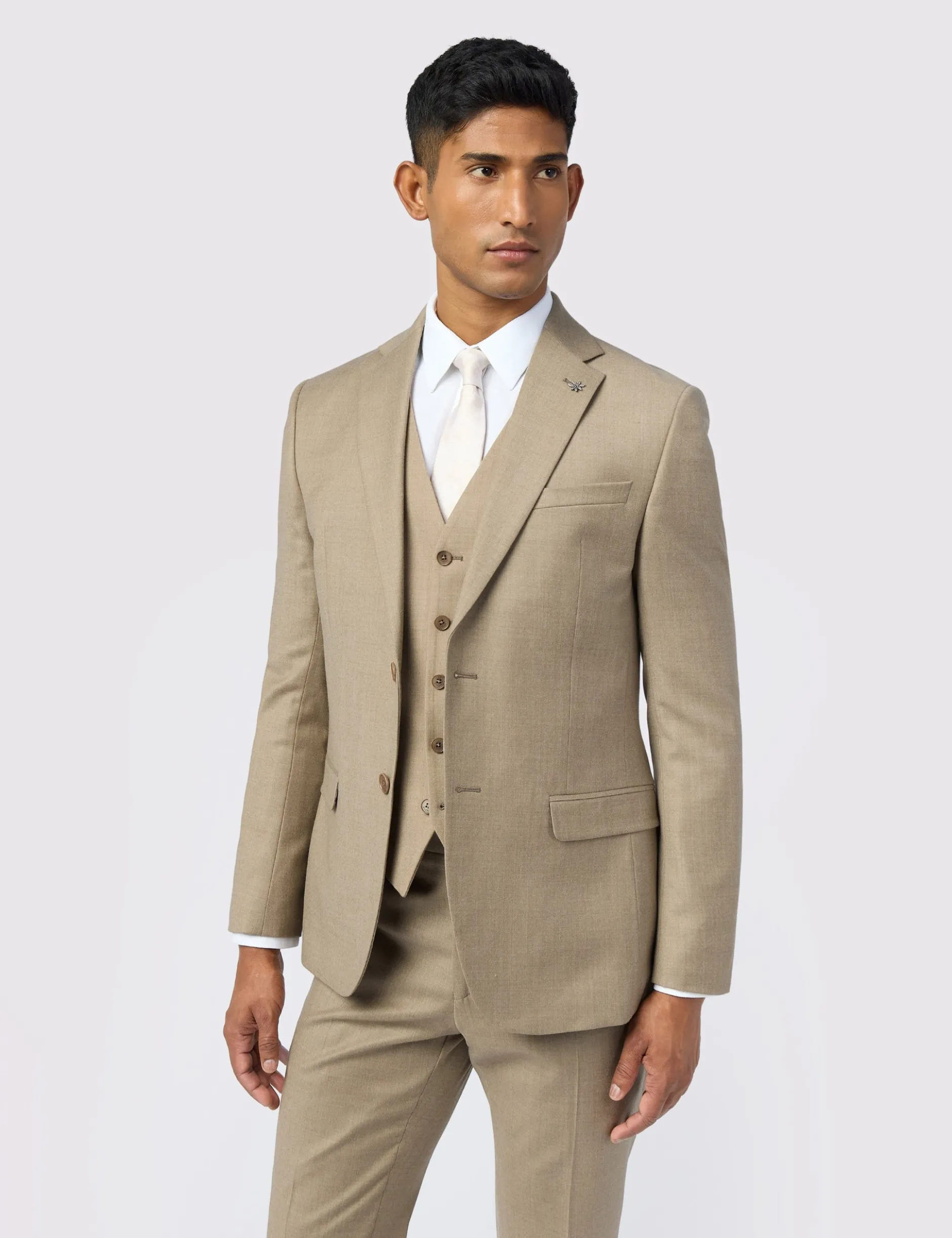 Slim-Fit-Anzugjacke aus Flanellwolle