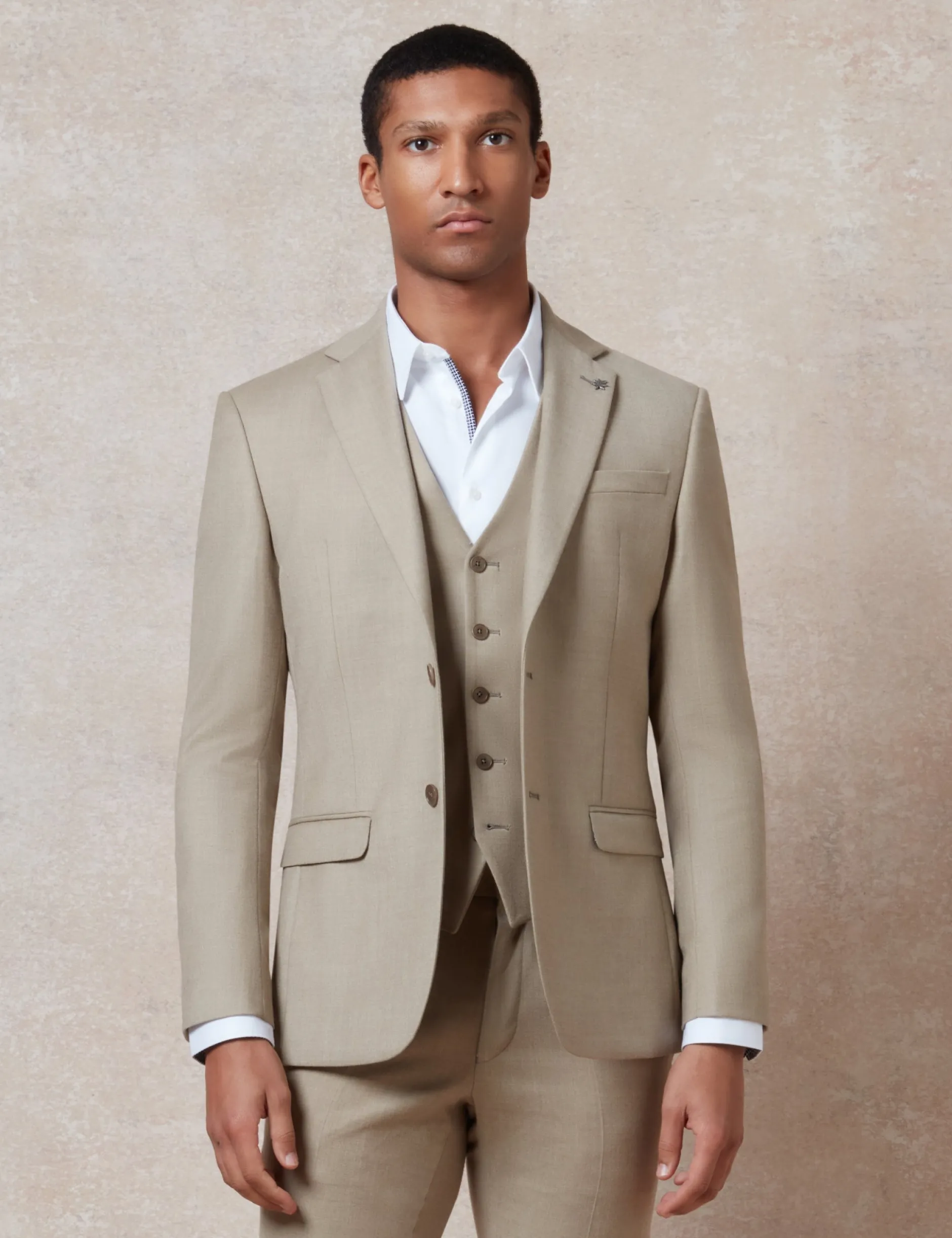 Slim-Fit-Anzugjacke aus Flanellwolle