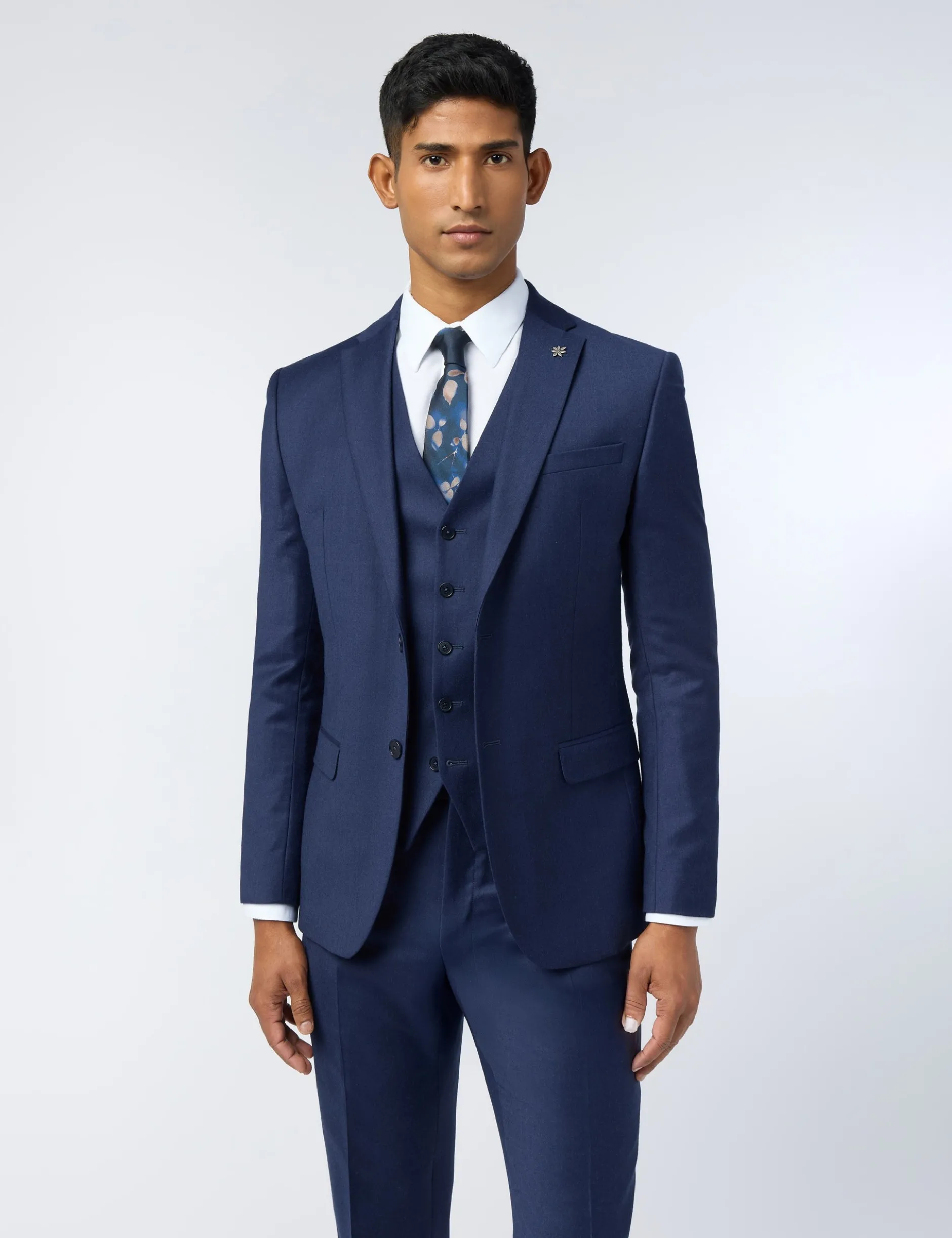 Slim-Fit-Anzugjacke aus Flanellwolle