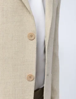 Slim-Fit-Blazer aus feinstem Wollmischgewebe mit Mikro-Karo-Muster
