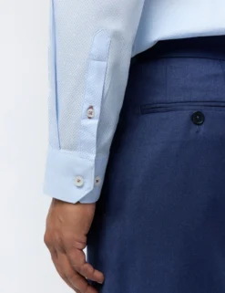 Slim-Fit-Hemd aus Stretch-Baumwolle mit Diamantstruktur