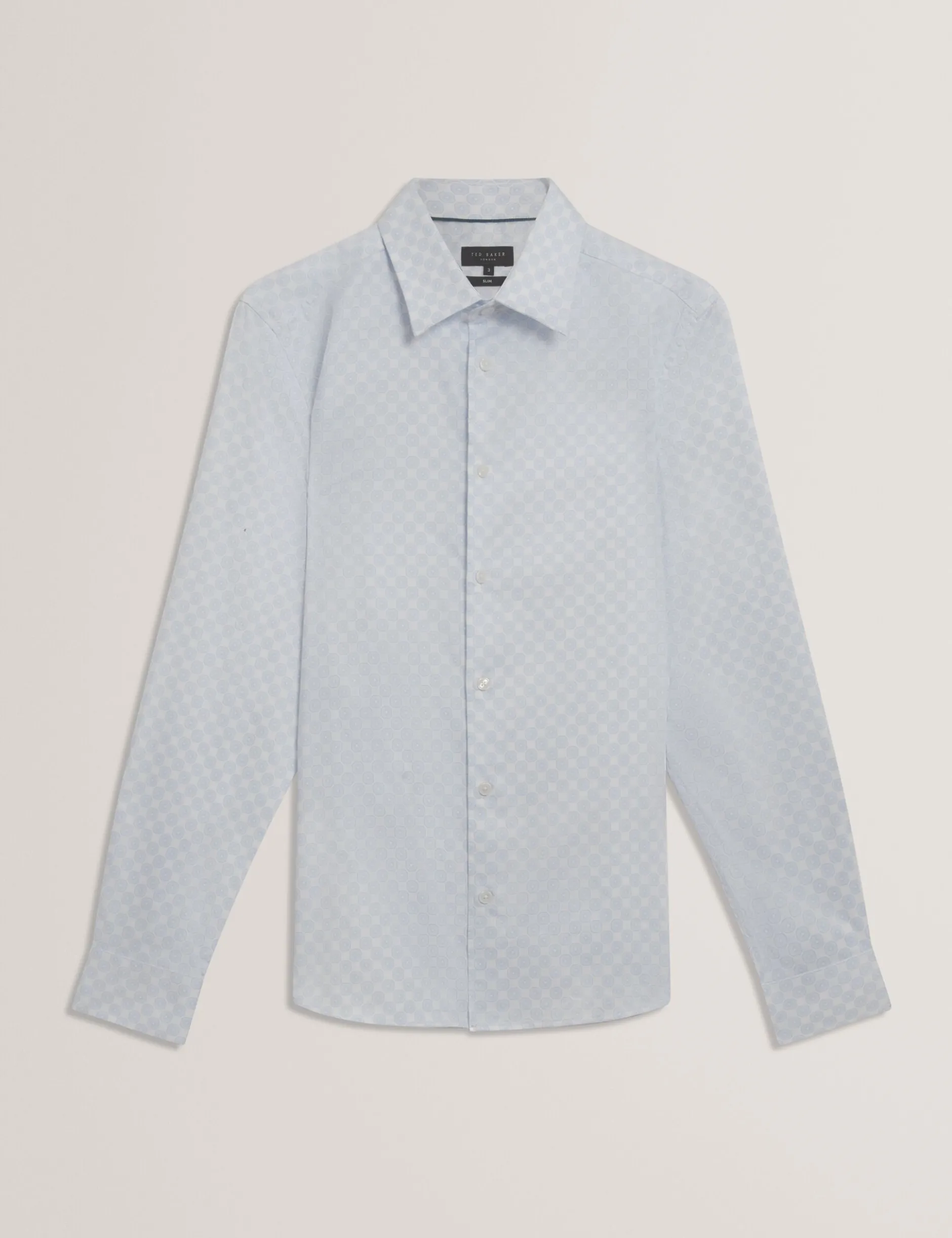 Slim-Fit-Hemd mit geometrischem Kreismuster