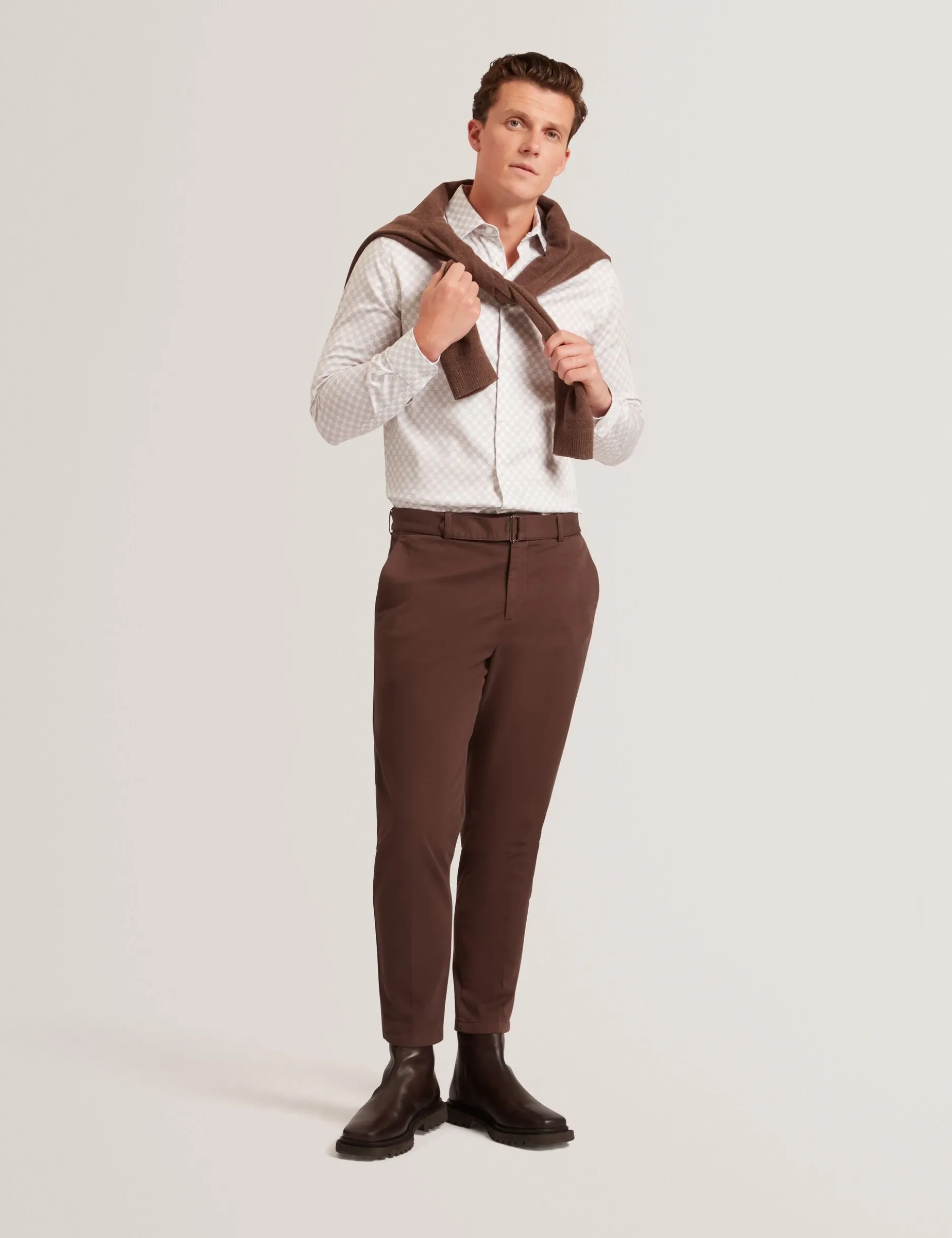 Slim-Fit-Hemd mit geometrischem Kreismuster