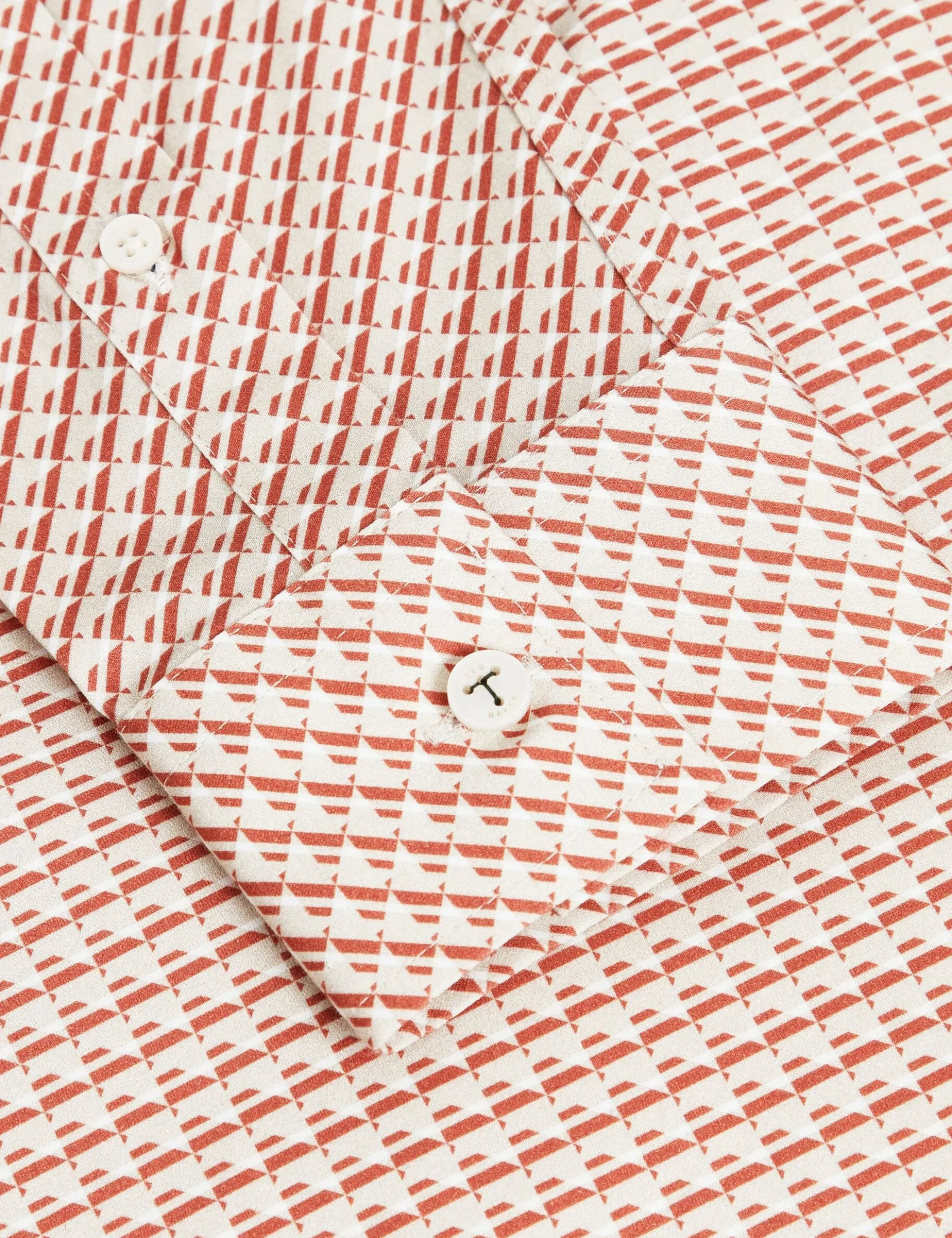Slim Fit Tonal Geo Stretch Baumwollhemd