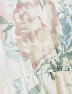 Soft Blooms Puff Sleeve Peplum Top