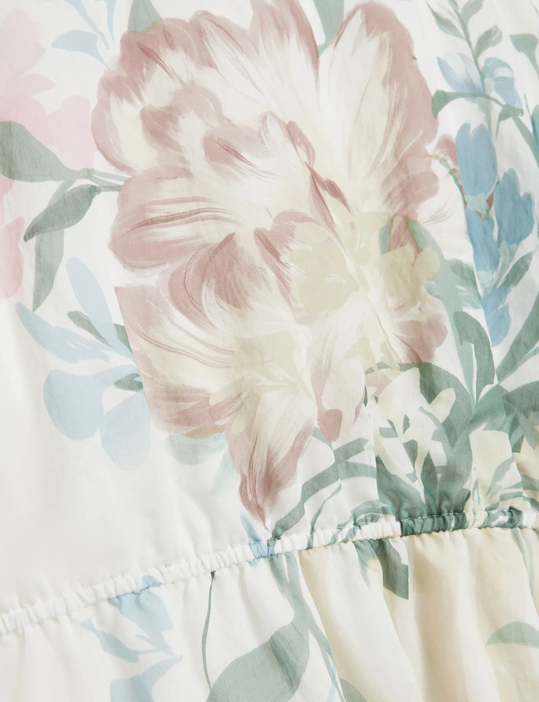 Soft Blooms Puff Sleeve Peplum Top