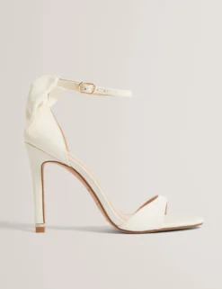 Stiletto-Sandalen mit Schleifenabsatz und Ripsband aus Ripsband