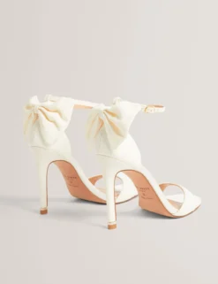 Stiletto-Sandalen mit Schleifenabsatz und Ripsband aus Ripsband