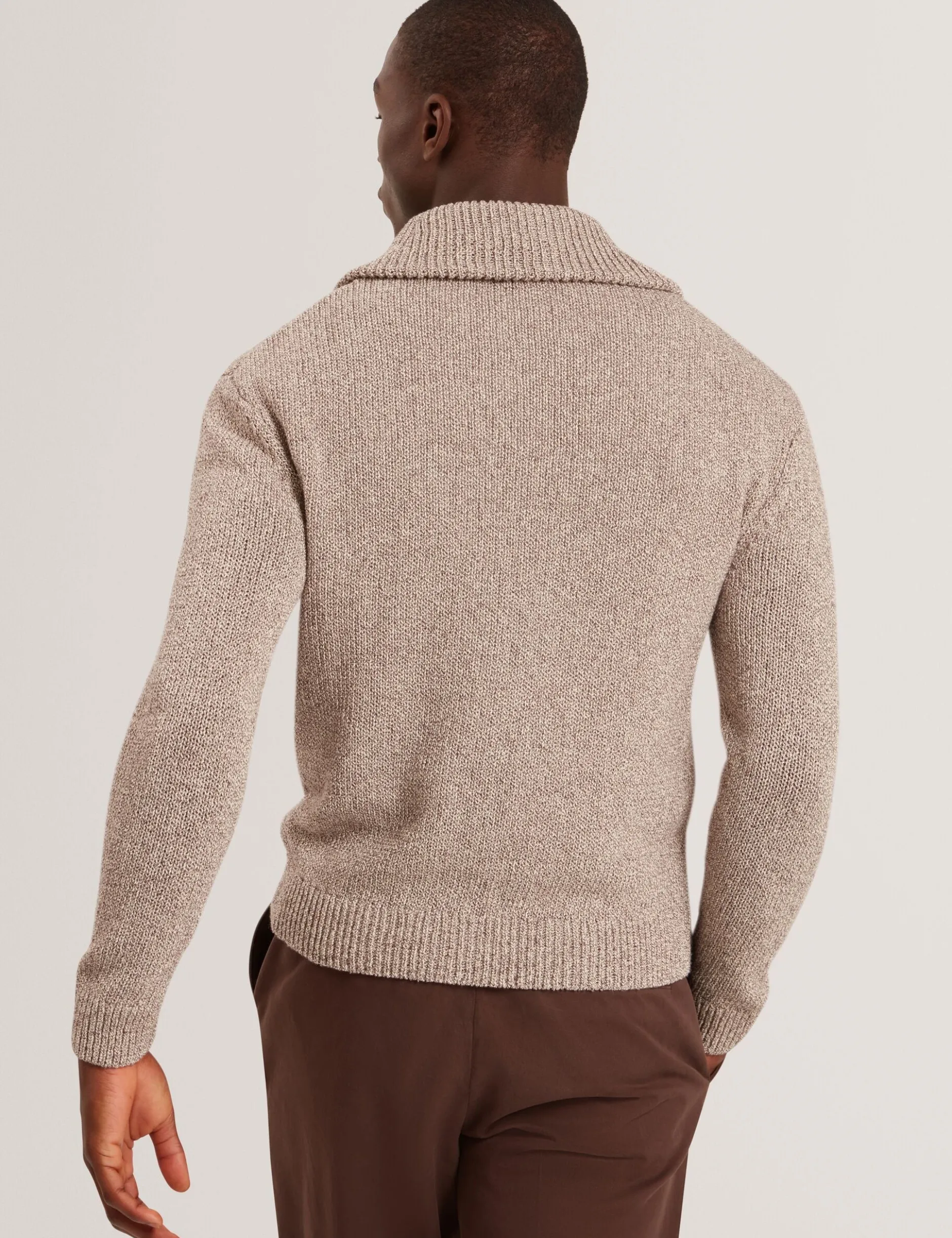 Strickpullover mit Reißverschluss aus verdrilltem Garn