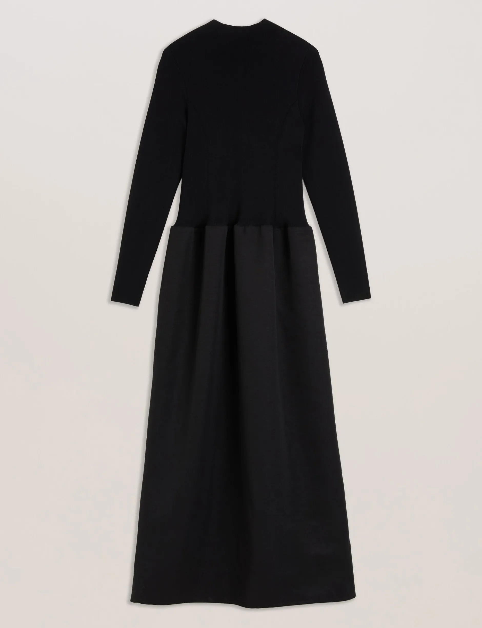 Strukturiertes Maxikleid mit gestricktem Oberteil