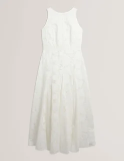 Strukturiertes ärmelloses Midikleid