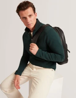 Sweatshirt aus Stretch-Baumwolle mit Reißverschlusskragen