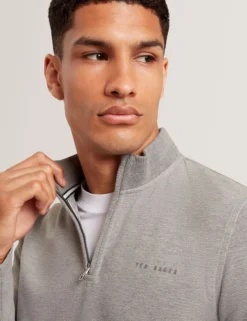 Sweatshirt aus Stretch-Baumwolle mit Reißverschlusskragen