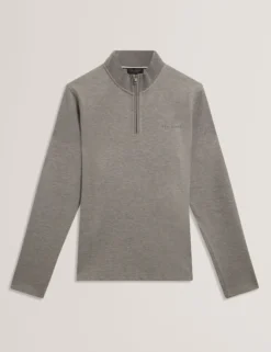 Sweatshirt aus Stretch-Baumwolle mit Reißverschlusskragen