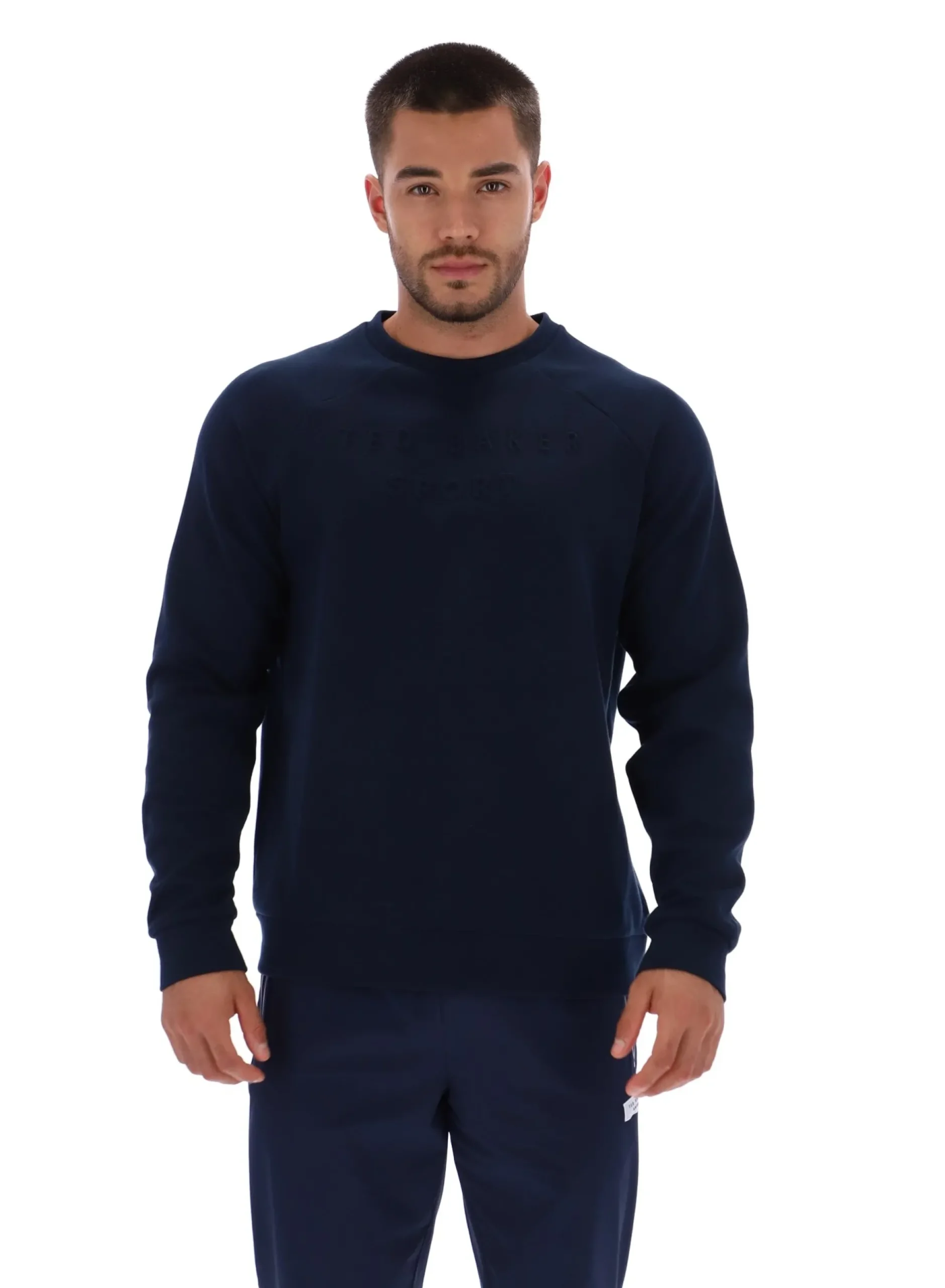 Trainings-Sweatshirt mit geprägtem Logo und Rundhalsausschnitt