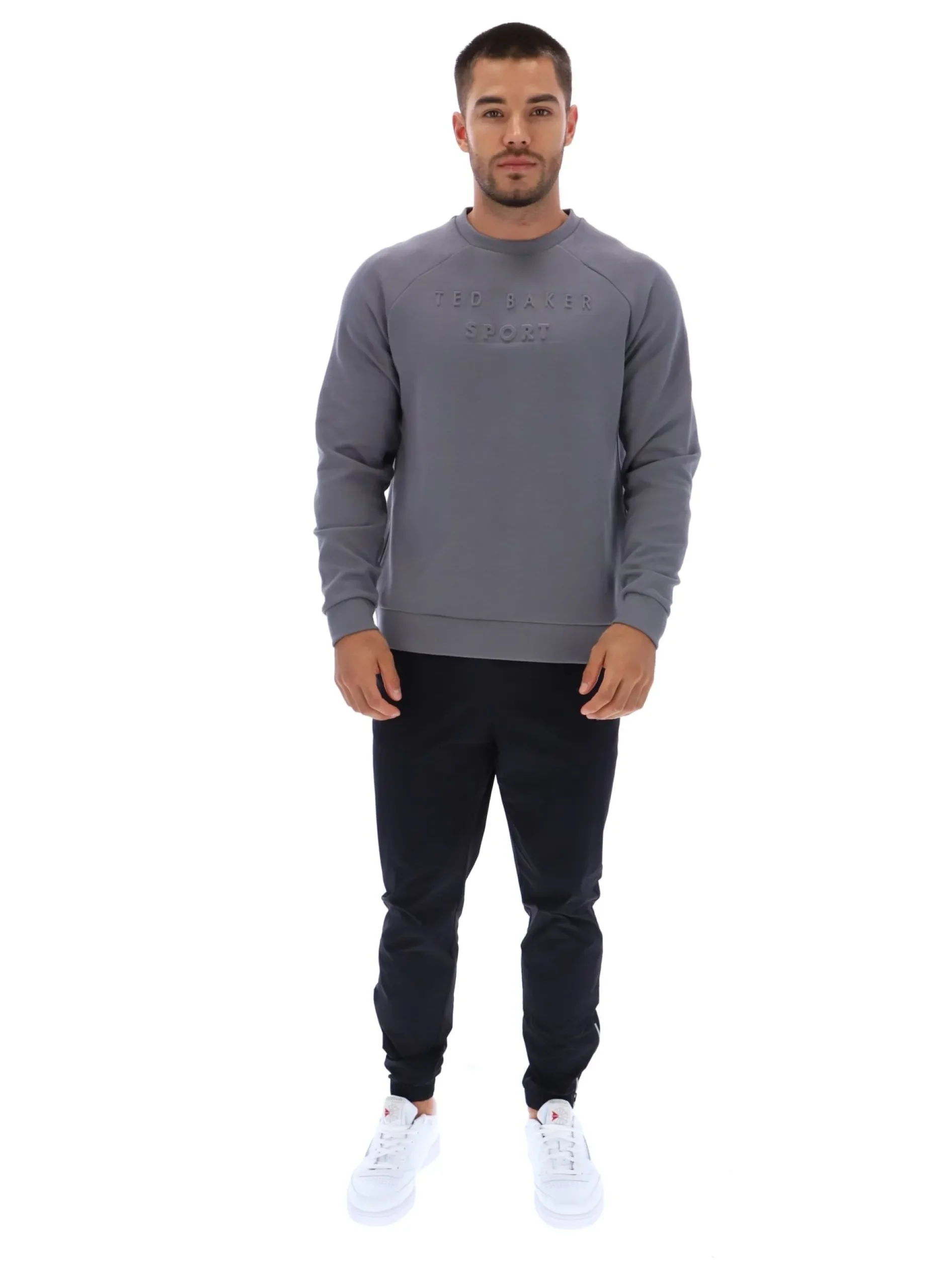 Trainings-Sweatshirt mit geprägtem Logo und Rundhalsausschnitt
