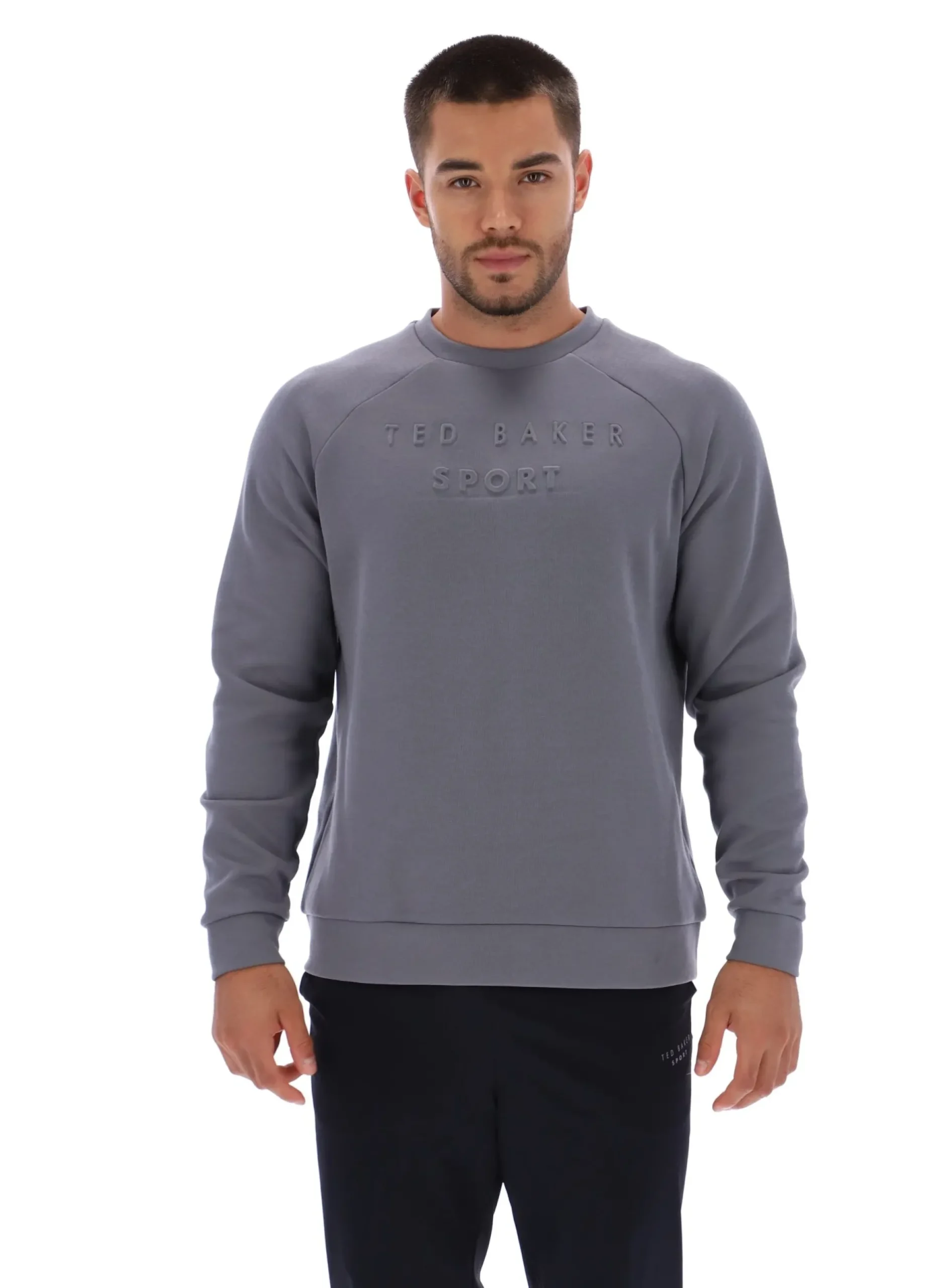 Trainings-Sweatshirt mit geprägtem Logo und Rundhalsausschnitt