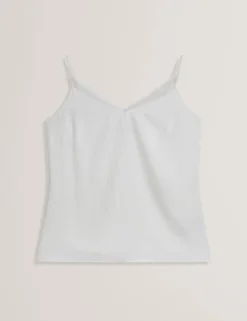 Trägertop mit Chiffondetails und V-Ausschnitt
