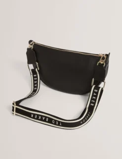 Umhängetasche aus Leder mit Gurtband