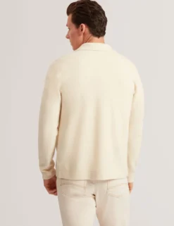 Waffelstrickpullover mit Reißverschluss