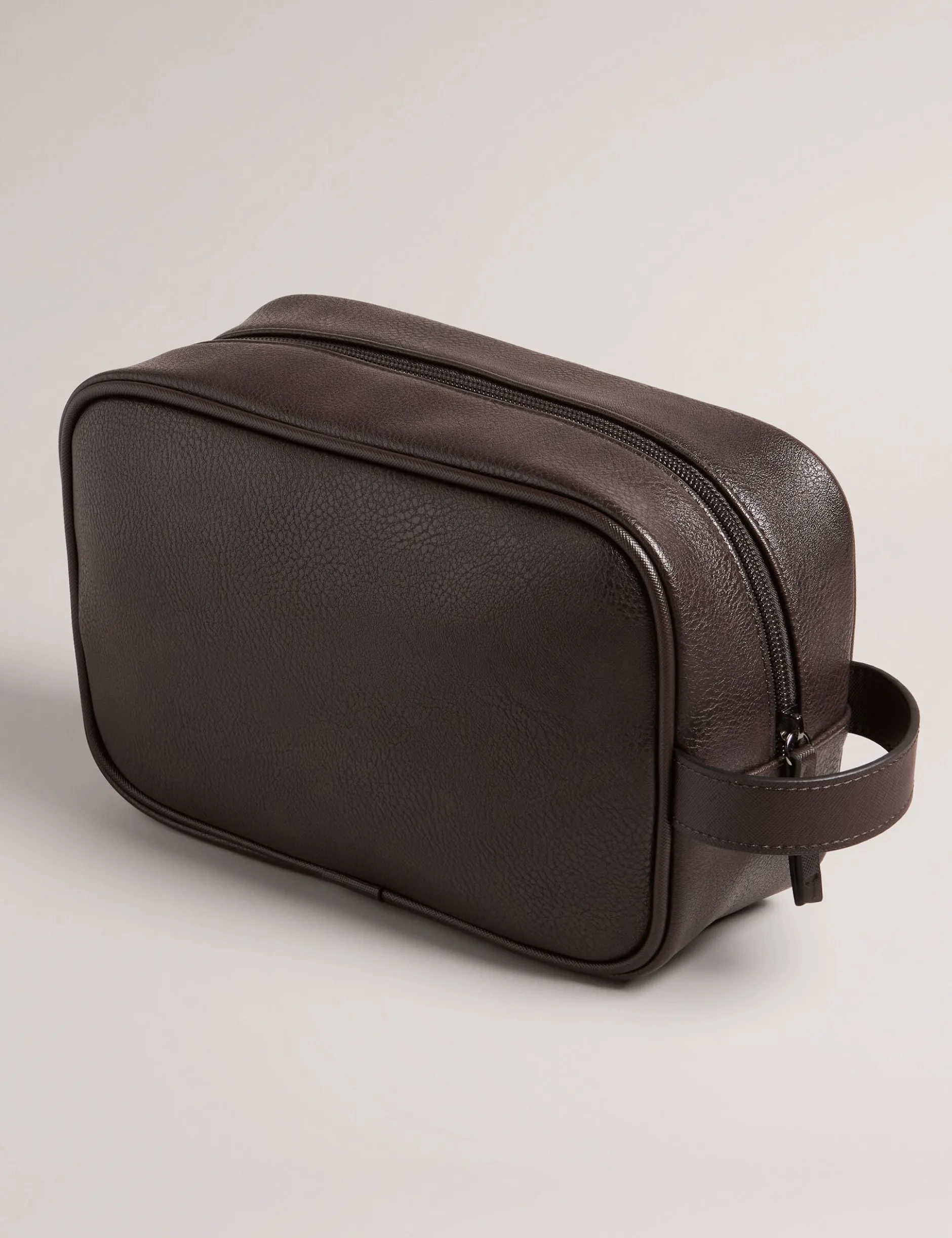 Waschtasche aus Kunstleder mit Karomuster
