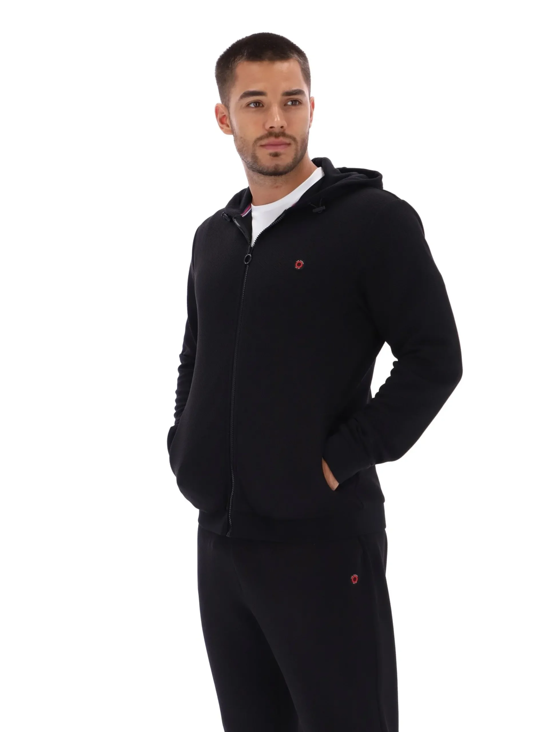 Zip-Up Piquet Tracksuit Hoodie