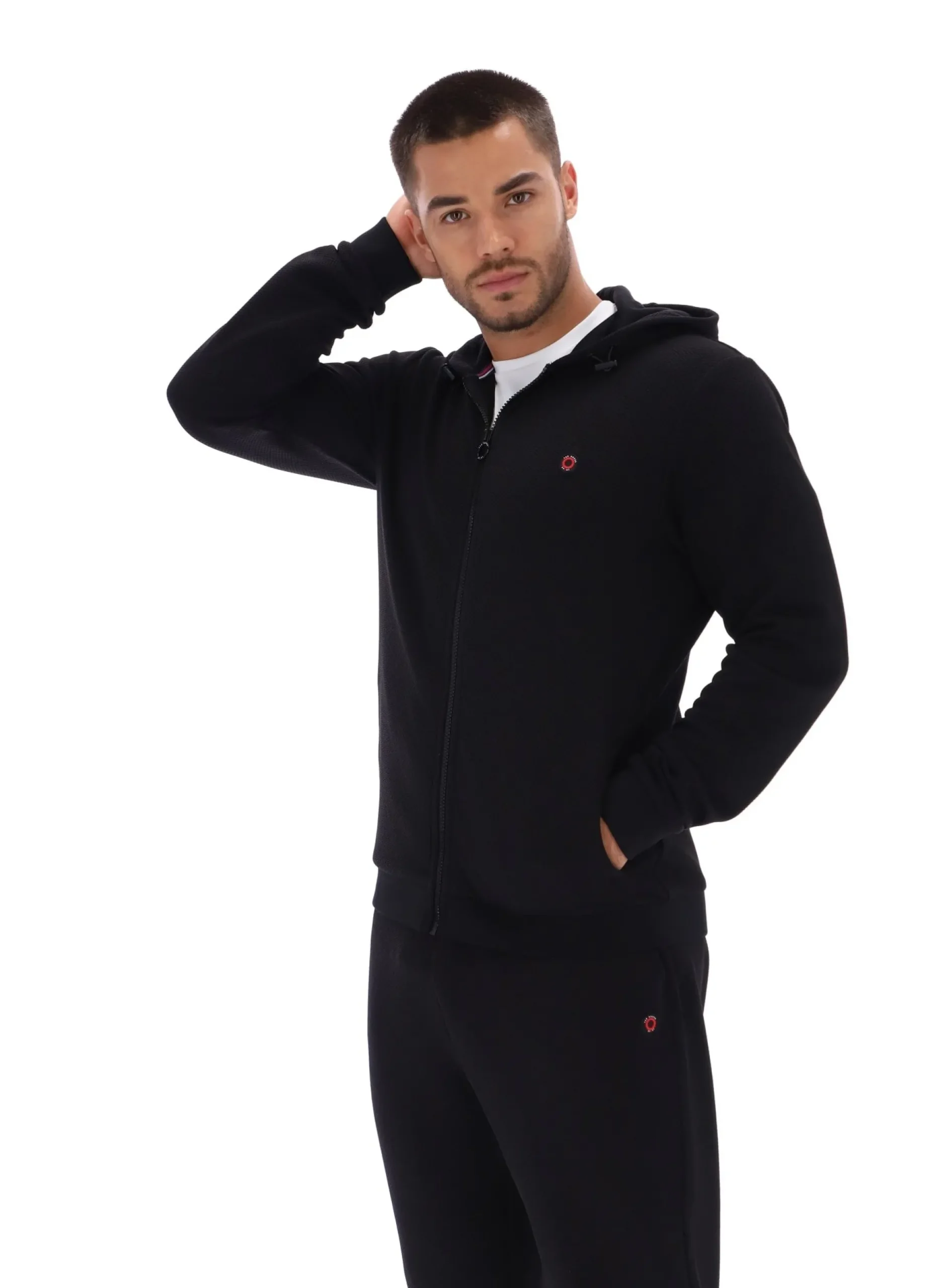 Zip-Up Piquet Tracksuit Hoodie