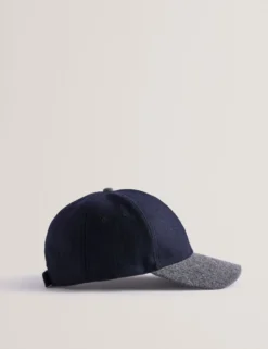Zweifarbige Baseballkappe aus Wollmischgewebe