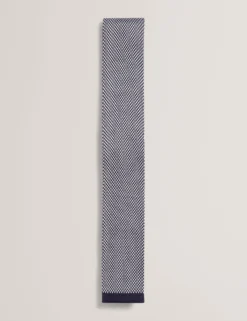Zweifarbige, strukturierte Strickkrawatte